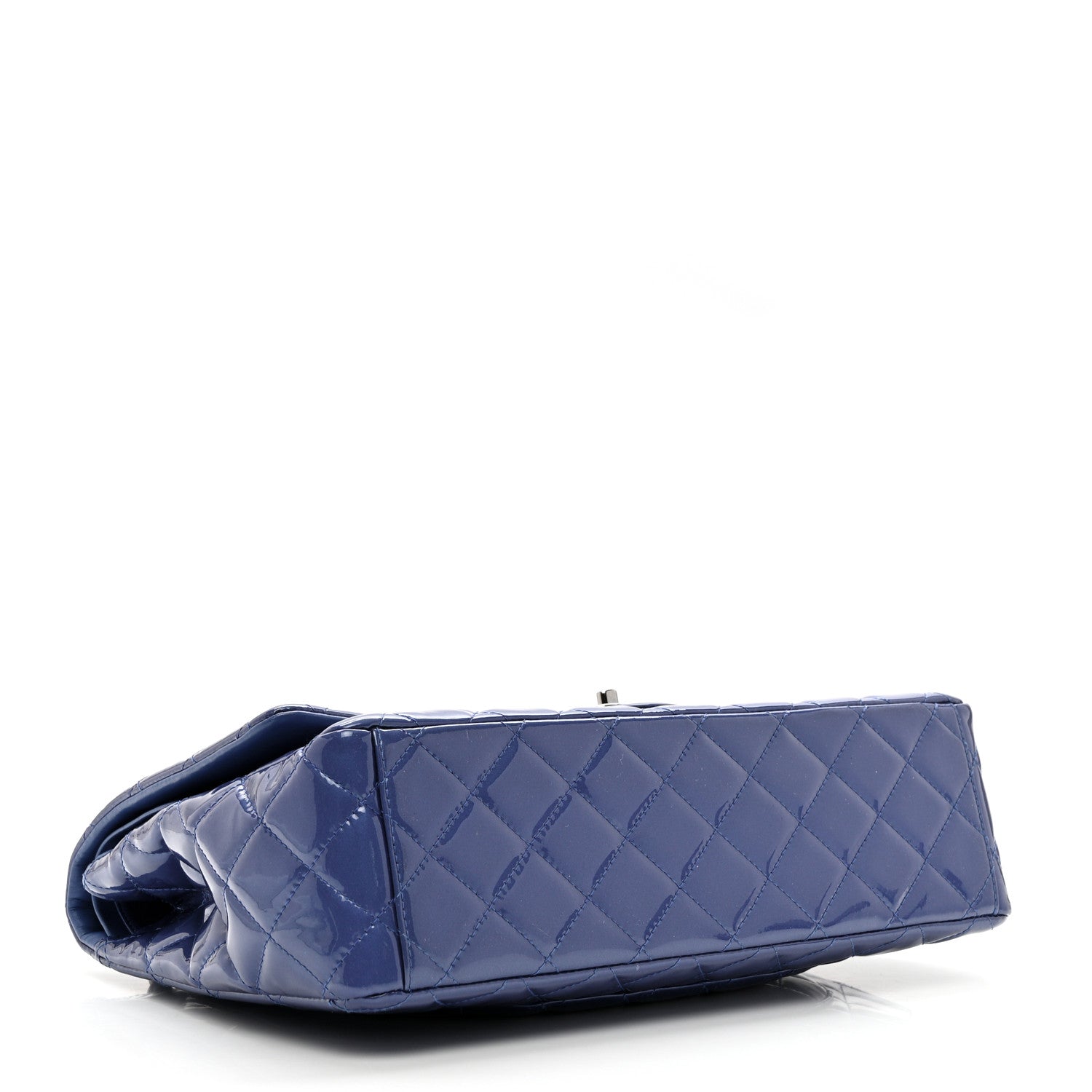 Chanel Patent Quilted Maxi Double Flap Blue 3 of 9