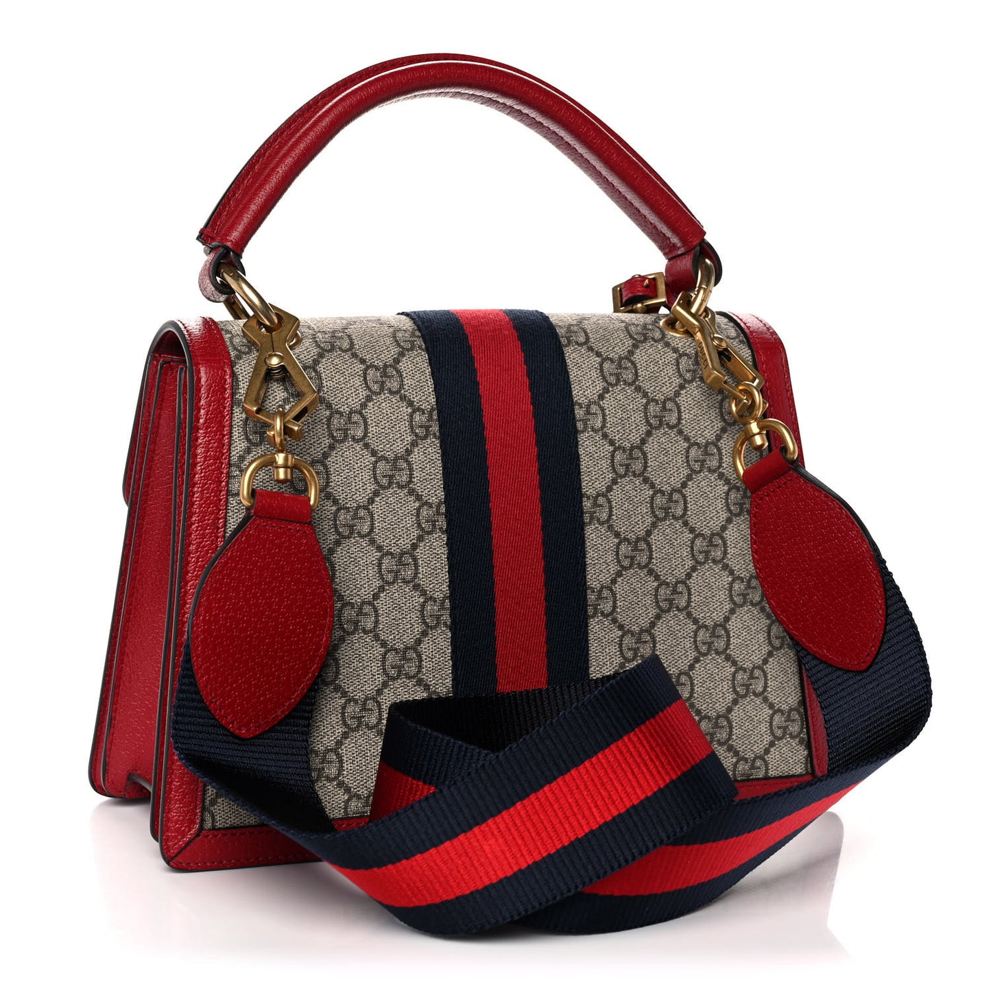GG Supreme Monogram Small Queen Margaret Top Handle Bag Red