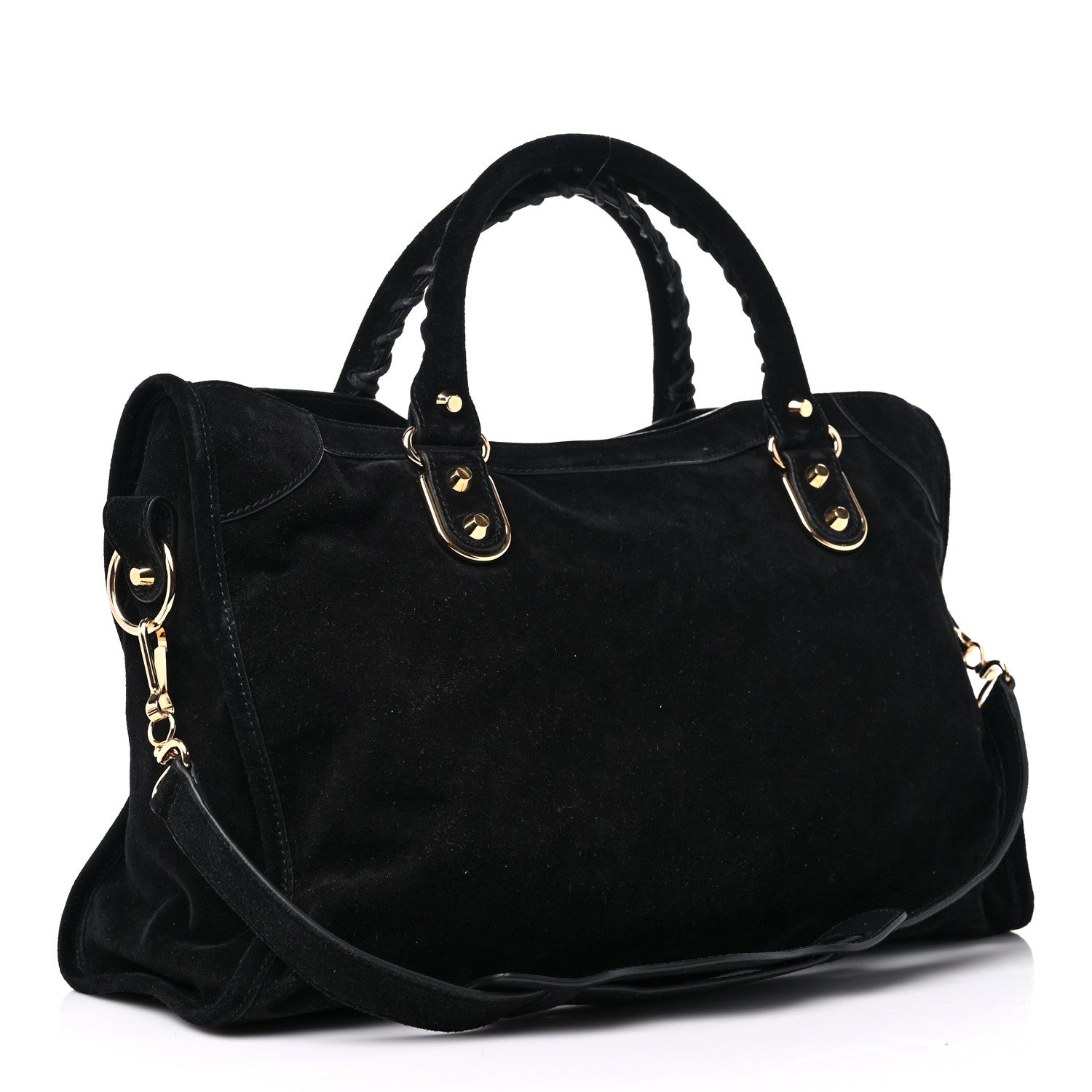 Balenciaga Baby Daim Suede Gold Metallic Edge Hardware City Black 2 of 13