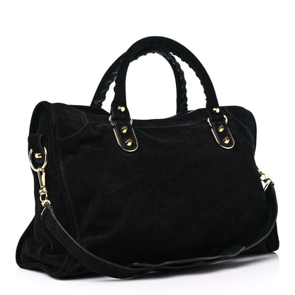 Balenciaga Baby Daim Suede Gold Metallic Edge Hardware City Black 2 of 13