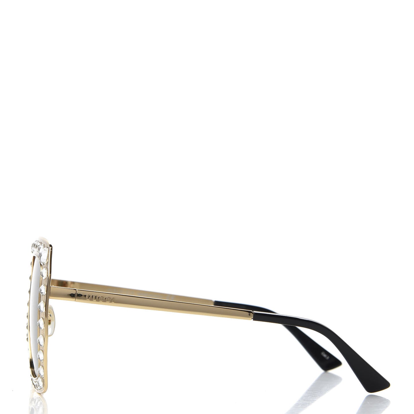 Metal Acetate Crystal Oversize GG0115S Sunglasses Gold