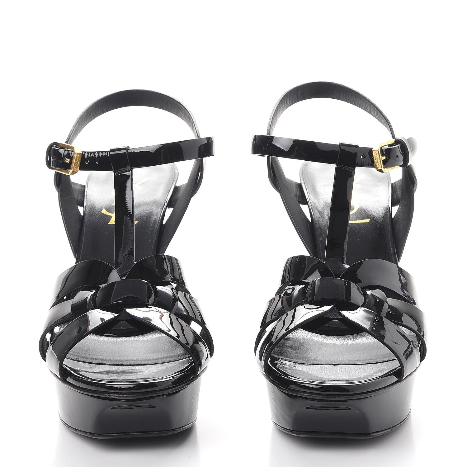 Saint Laurent Patent Tribute 105 Platform Sandals 36.5 Black 2 of 9