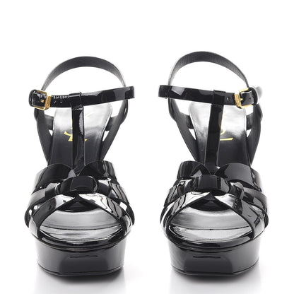 Saint Laurent Patent Tribute 105 Platform Sandals 36.5 Black 2 of 9