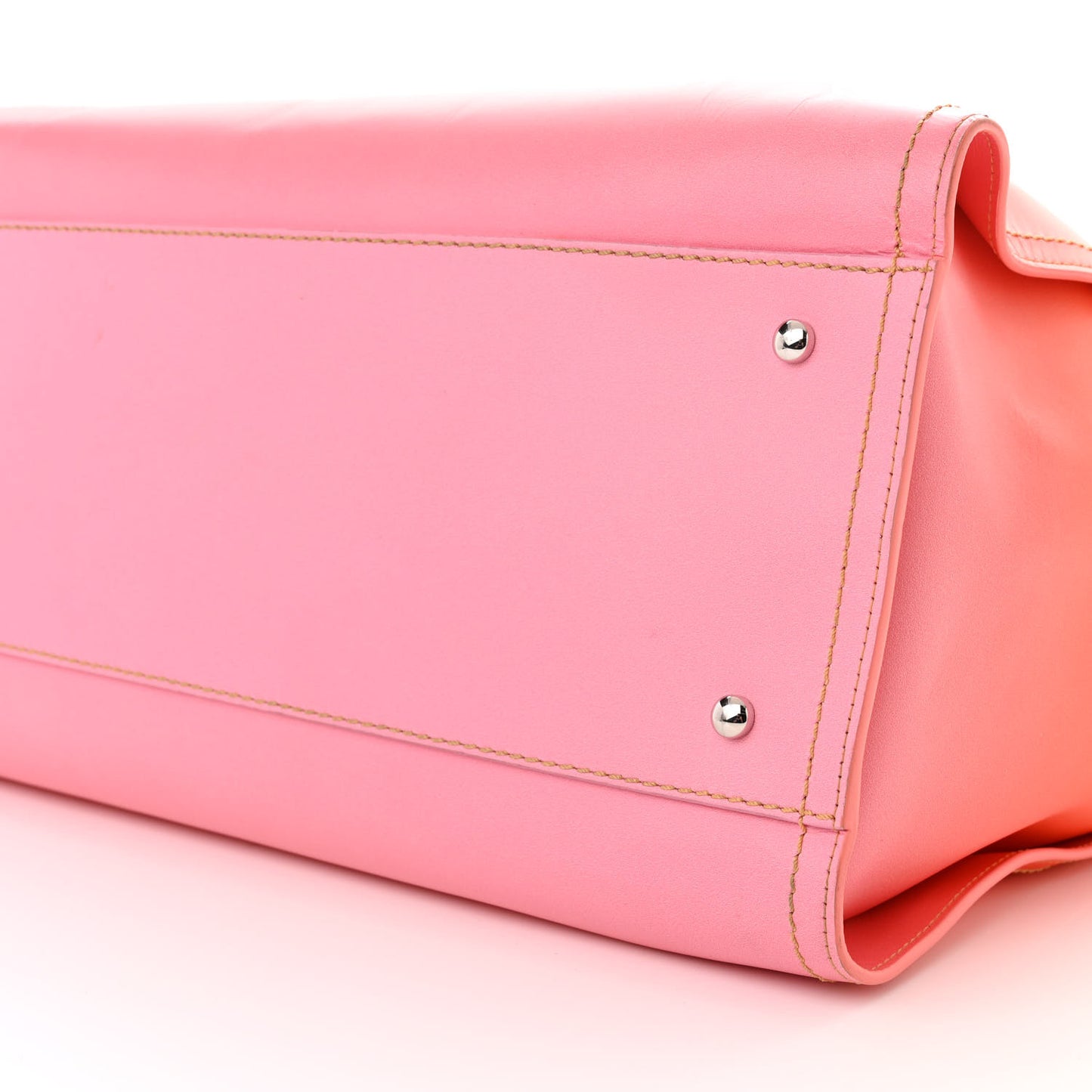 Shaded Calfskin Medium Deauville Tote Orange Coral Pink