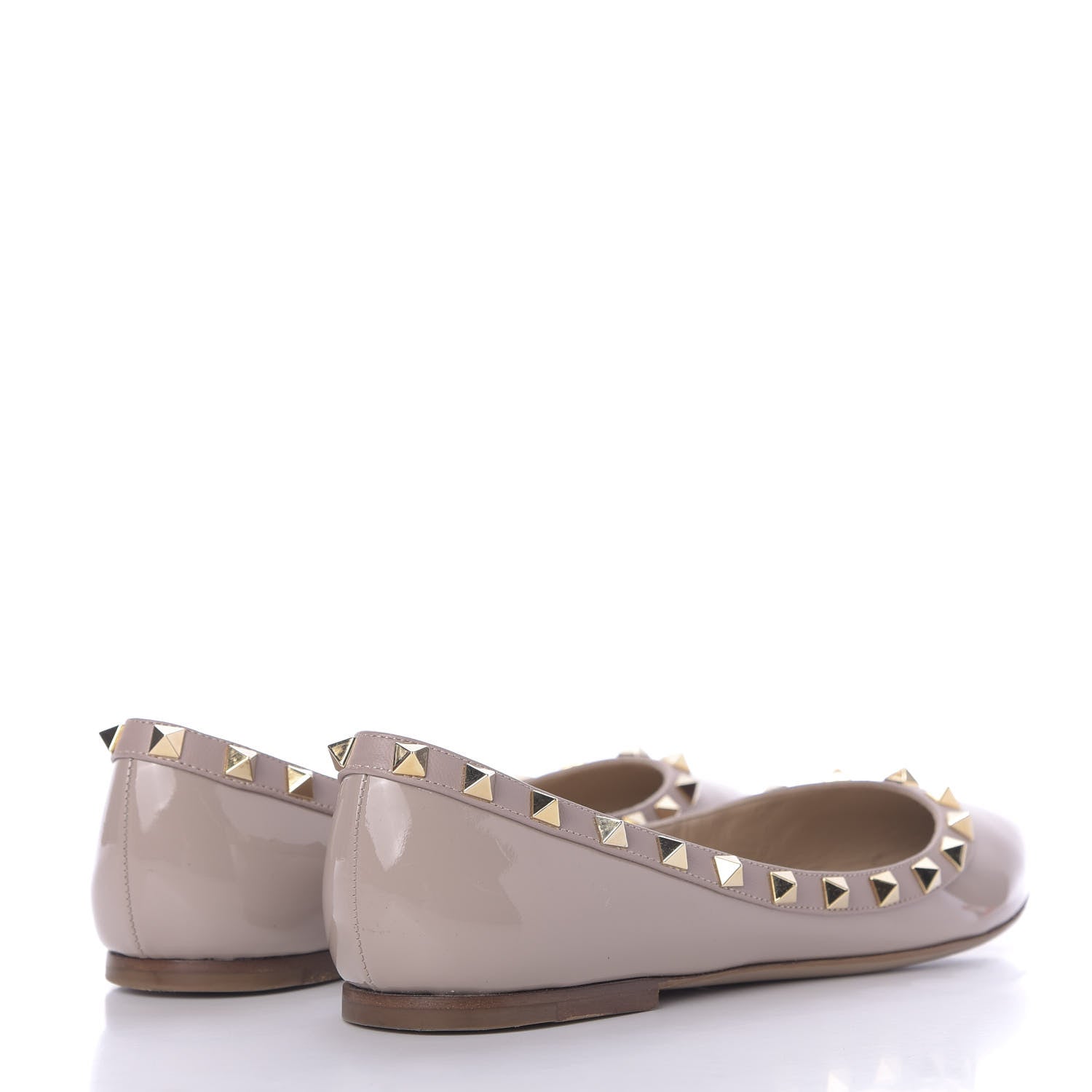 Valentino Garavani Patent Rockstud Ballerina Flats 39 Poudre 4 of 10