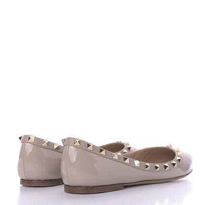 Valentino Garavani Patent Rockstud Ballerina Flats 39 Poudre 4 of 10