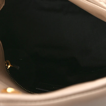 Saint Laurent Lambskin Quilted Small Loulou Puffer Monogram Chain Satchel Dark Beige 5 of 8