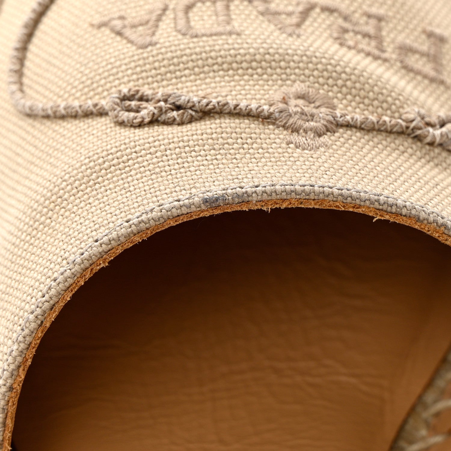 Prada Linen Logo Espadrille 90mm Wedge Sandals 36 9 of 9