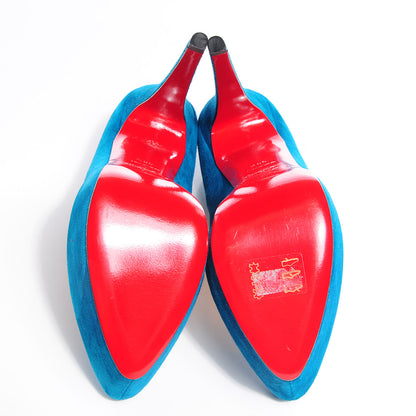 Christian Louboutin Suede Daffodile 160 Pumps 38.5 Peacock 5 of 6