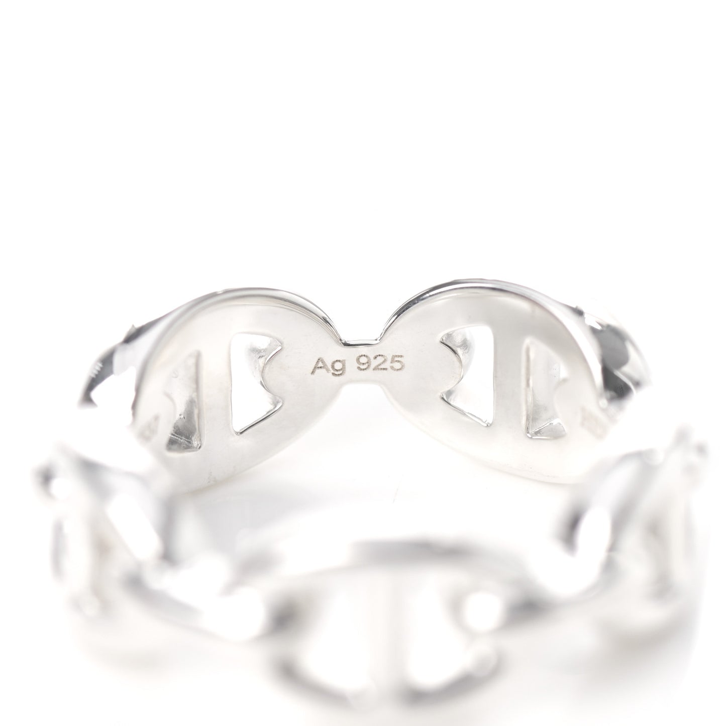 Sterling Silver PM Chaine d'Ancre Enchainee Band Ring 50 5.25