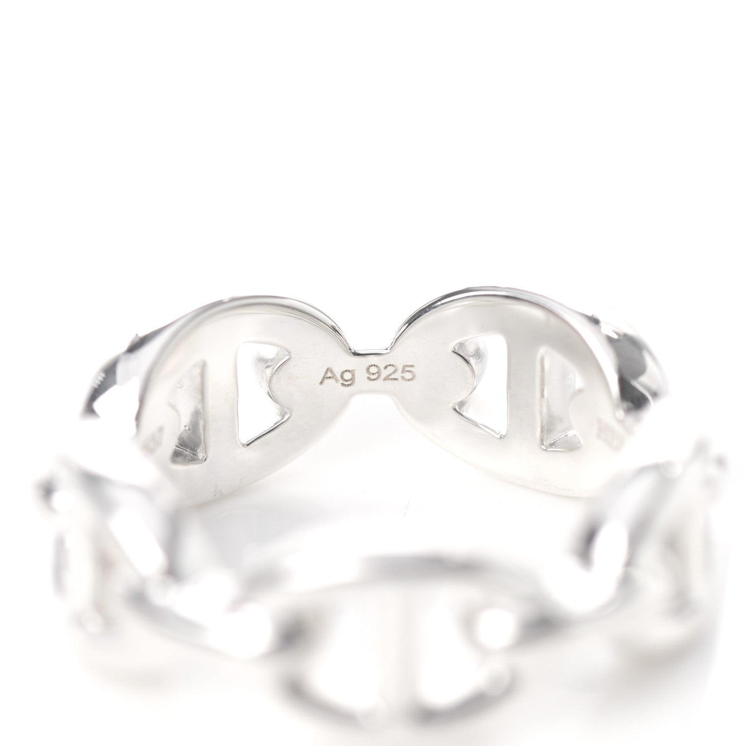 Hermes Sterling Silver PM Chaine d'Ancre Enchainee Band Ring 50 5.25 8 of 9