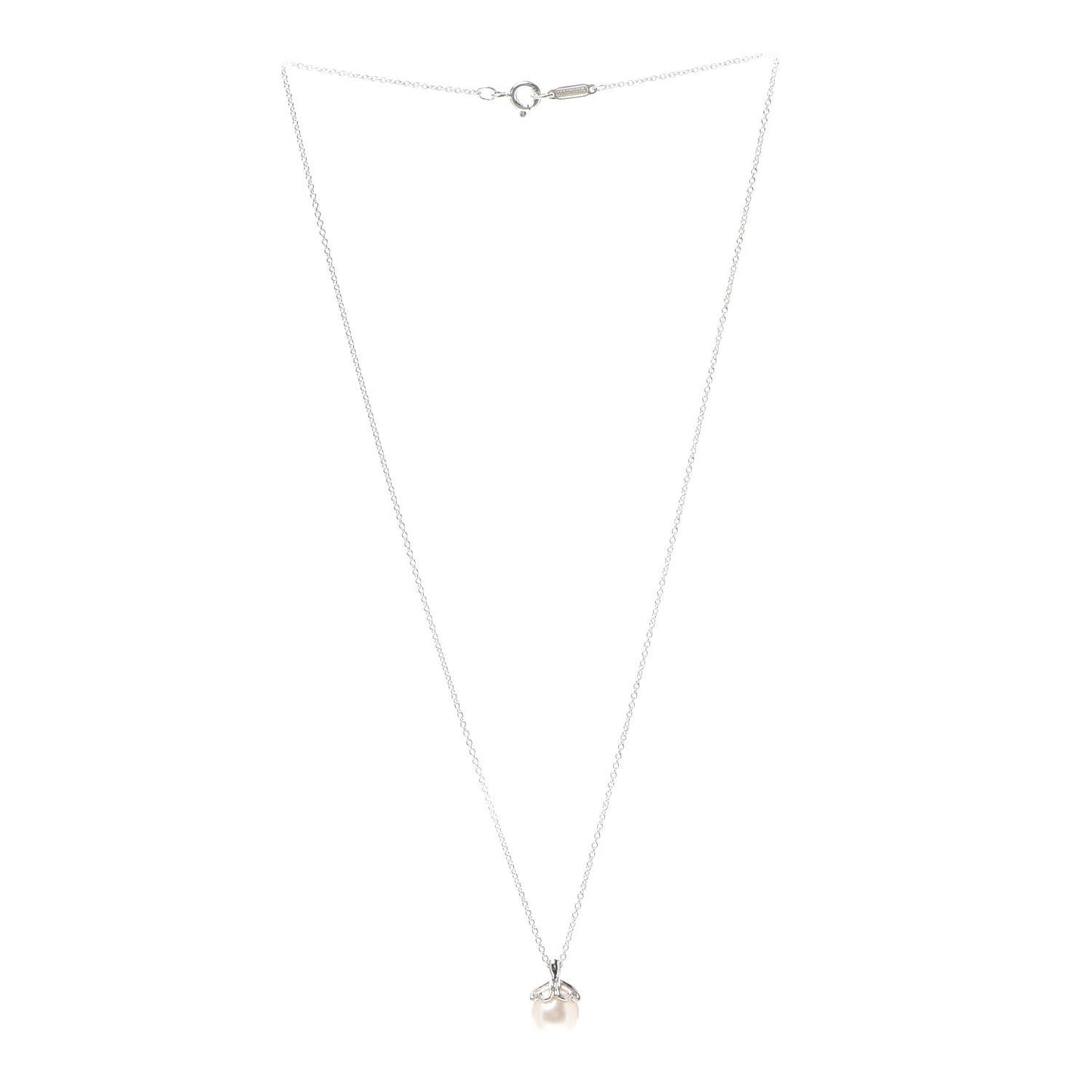 Sterling Silver Pearl Heart Cap Pendant Necklace