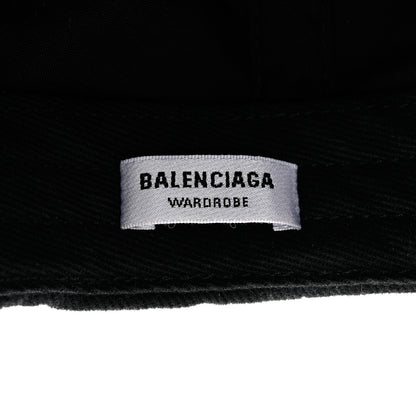 Balenciaga Cotton Logo Classic Baseball Cap 58 L Black White 7 of 8