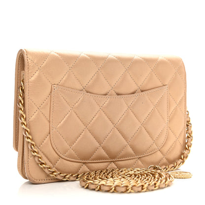 Chanel Iridescent Calfskin Quilted Wallet on Chain WOC Gold 2 of 9
