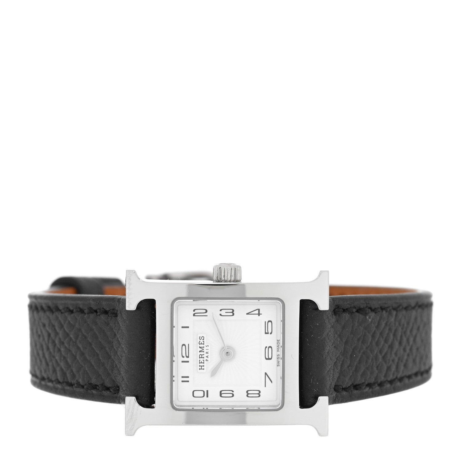Hermes Stainless Steel Epsom 17.2mm Heure H Hour Quartz Watch Noir 2 of 5