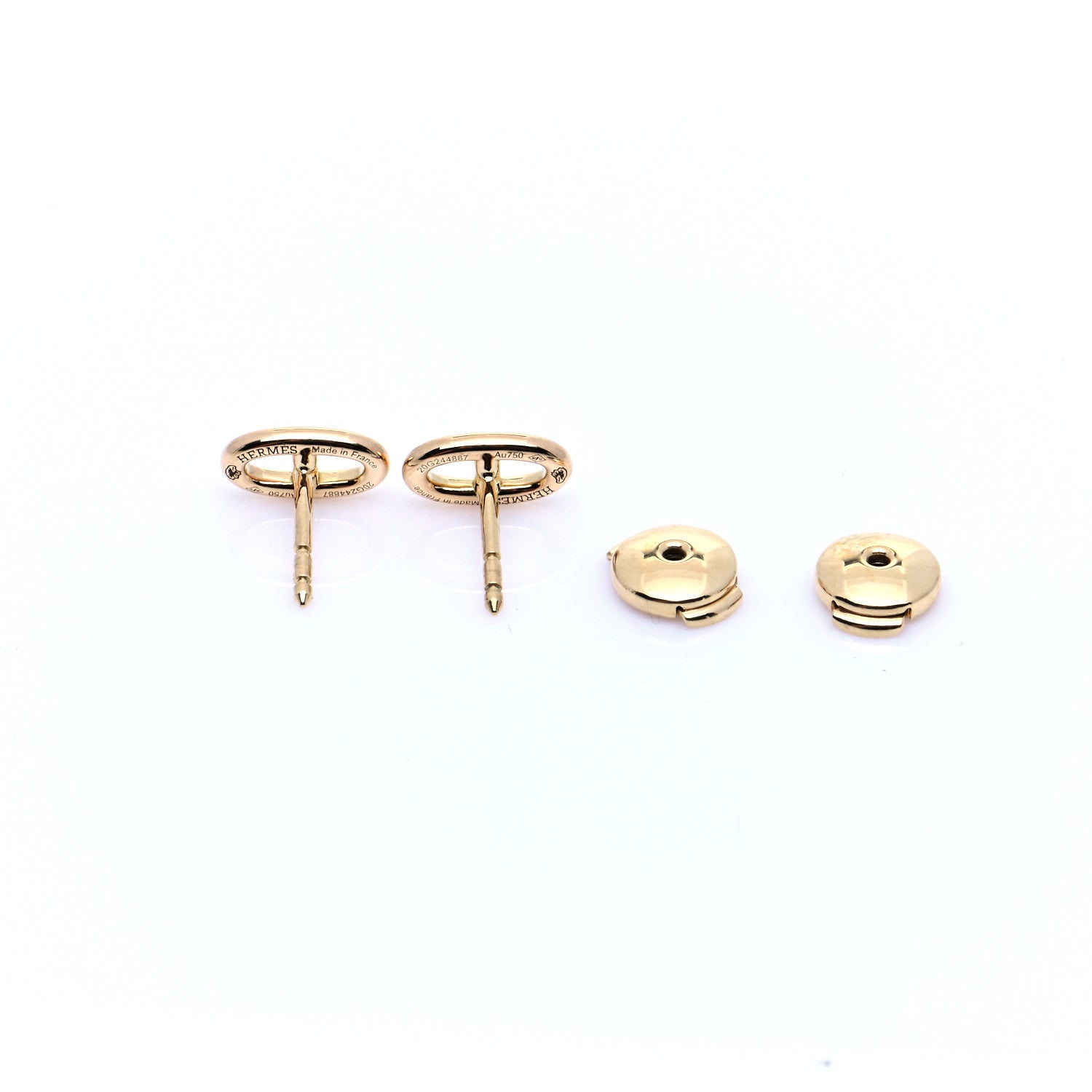 Hermes 18K Yellow Gold TPM Farandole Stud Earrings 4 of 7