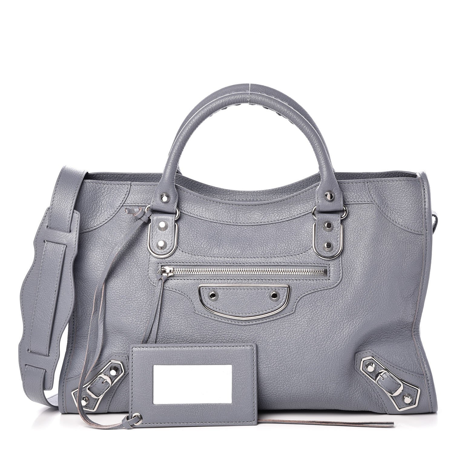 Balenciaga Chevre Silver Metallic Edge Hardware City Bleu Acier 1 of 8