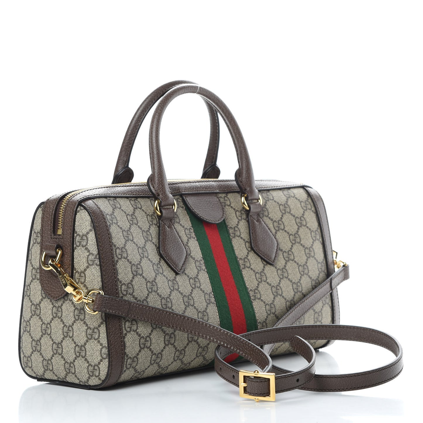 GG Supreme Monogram Web Medium Ophidia Boston Brown