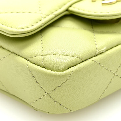Chanel Lambskin Quilted Mini Chain Belt Bag Light Green 9 of 10