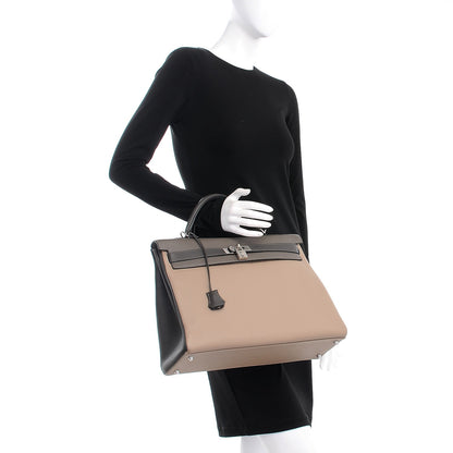 Hermes Togo Horseshoe Tri Color Kelly Retourne 40 Etain Gris Tourterelle Graphite 4 of 41