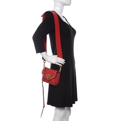 Valentino Garavani Grainy Calfskin Small Rockstud Hype Shoulder Bag Red 2 of 9