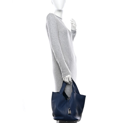 Hermes Taurillon Clemence Picotin Lock 26 GM Bleu Saphir 2 of 10
