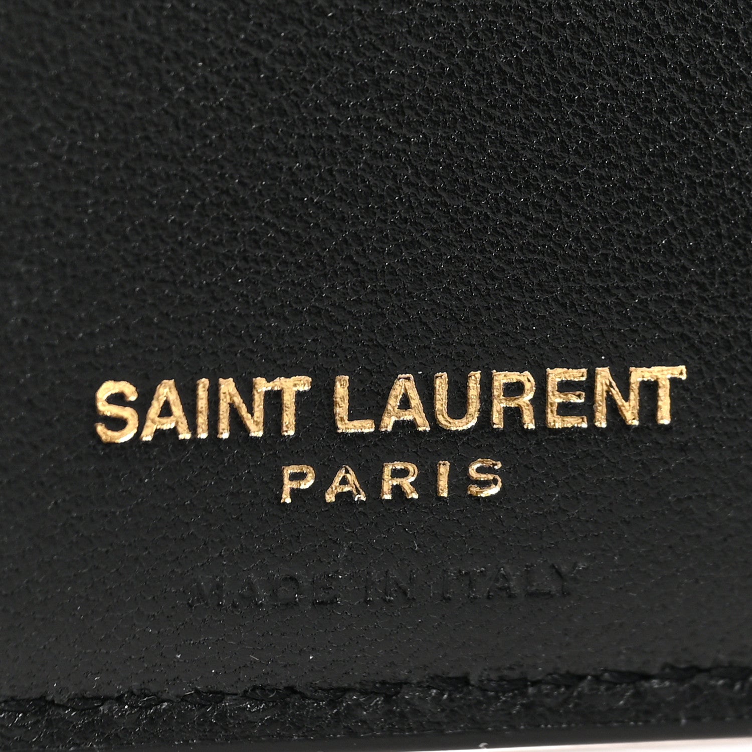 Saint Laurent Calfskin Crocodile Embossed Tiny Cassandre East West Wallet Black 6 of 6