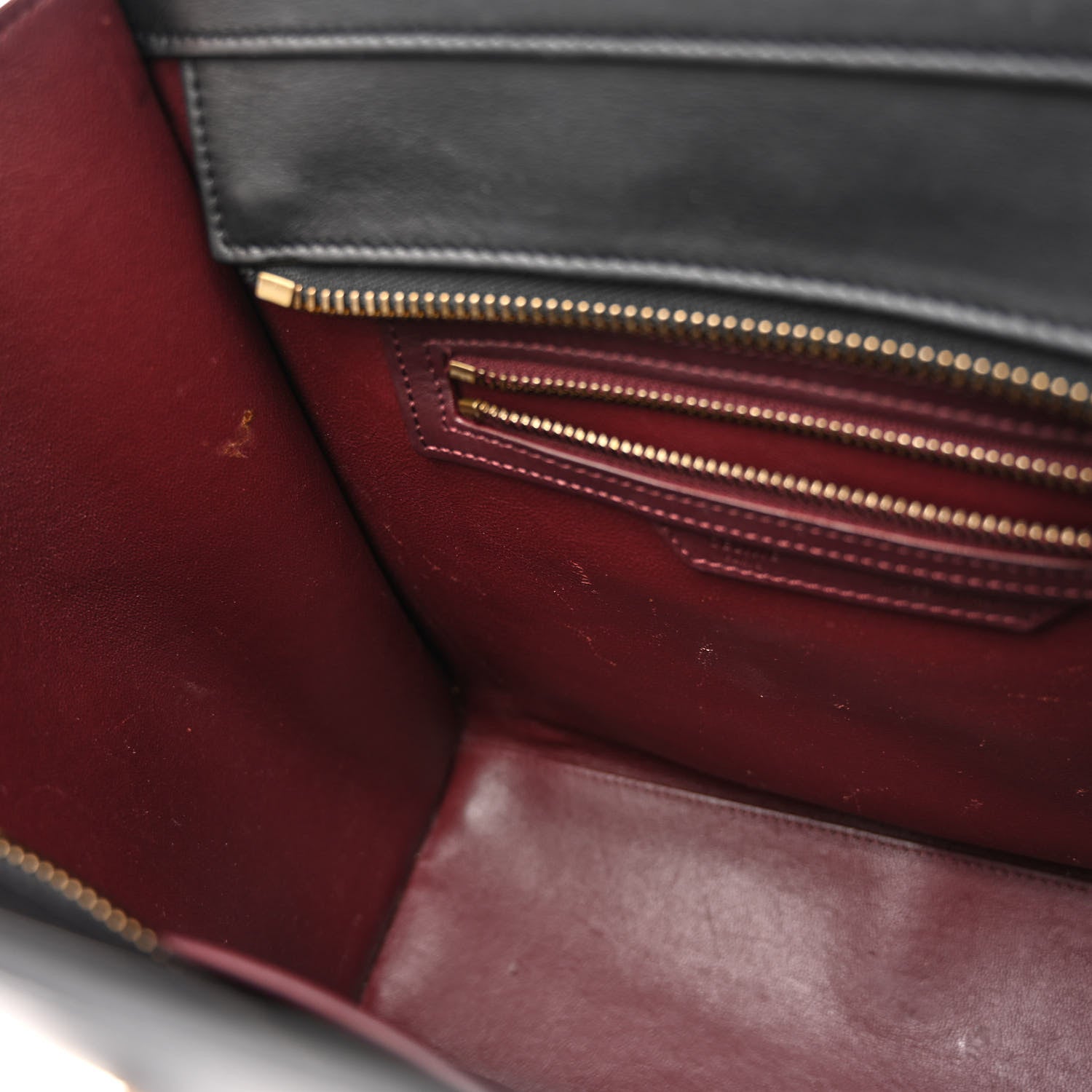 Celine Smooth Calfskin Micro Tri-Color Luggage Burgundy 8 of 23