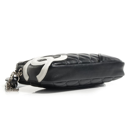 Chanel Calfskin Quilted Cambon Pochette Black White 4 of 7