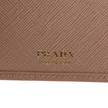 Prada Saffiano Triangle Continental Zip Wallet Powder Pink 7 of 7