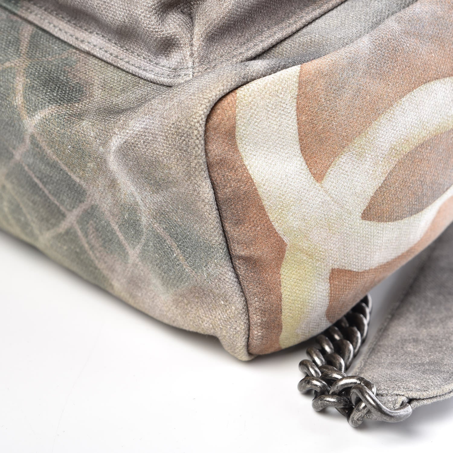 Chanel Graffiti Printed Canvas Medium Backpack Grey 9 of 10