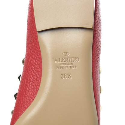 Valentino Garavani Pebbled Calfskin Rockstud Ballerina Flats 38.5 Rock Pink 6 of 9