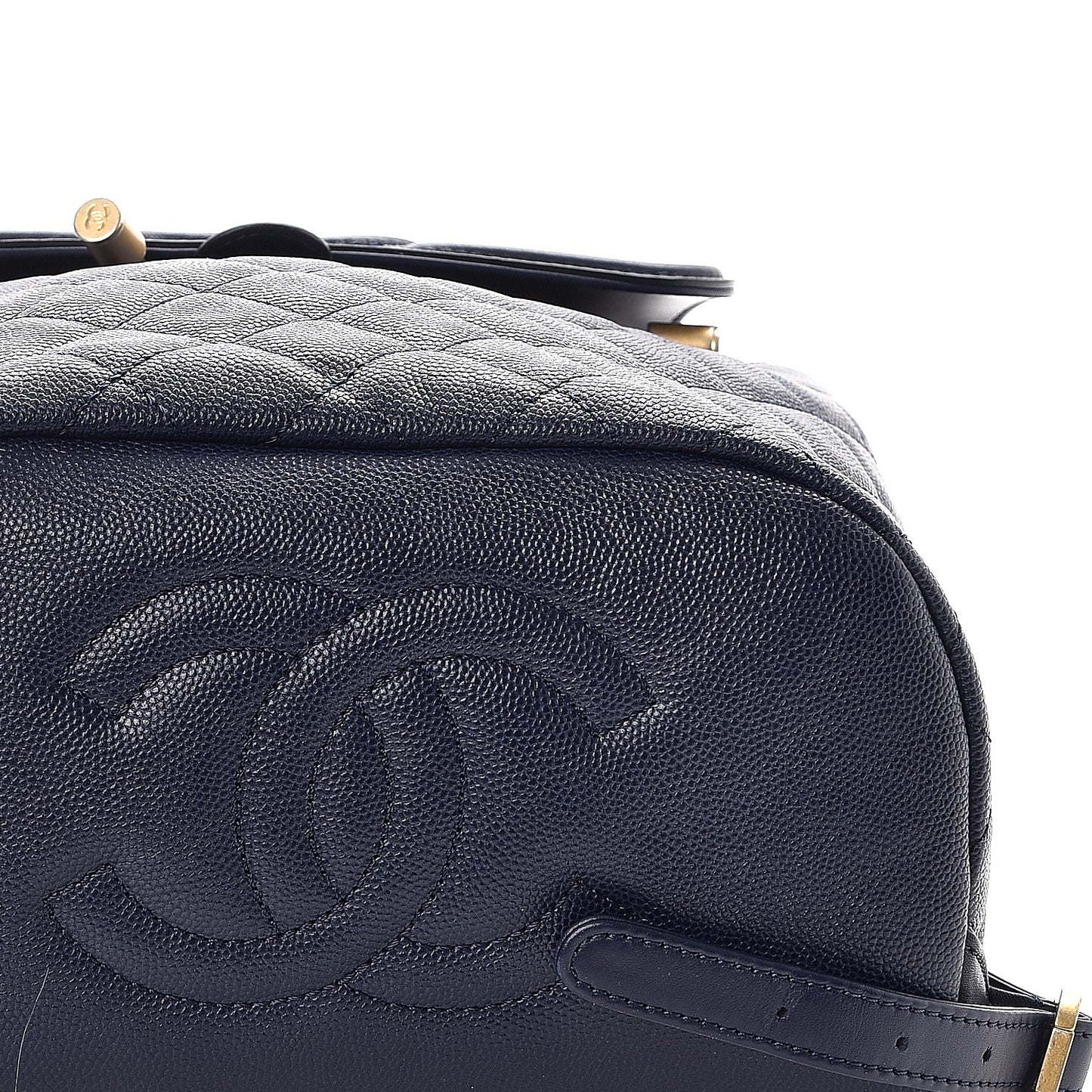 Caviar Quilted Filigree Backpack Navy