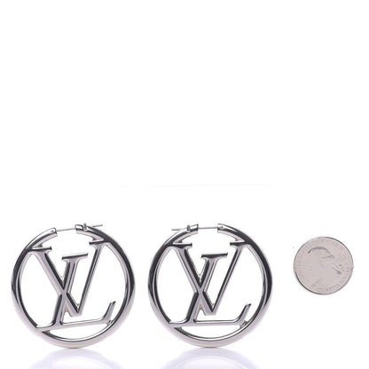 Louis Vuitton Palladium Louise Hoop Earrings Silver 2 of 6