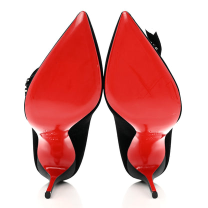 Christian Louboutin Velvet Madame Menule Bow 100 Pumps 37.5 Black 5 of 8