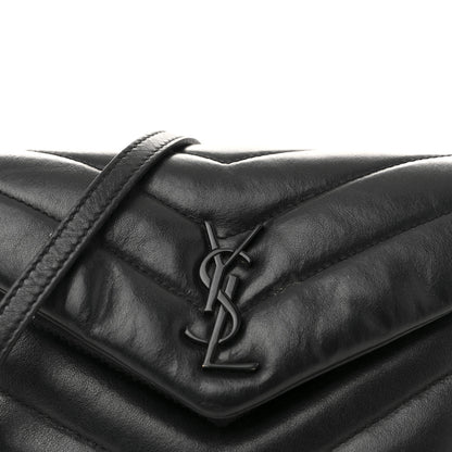 Saint Laurent Calfskin Y Quilted Monogram Monochrome Toy Loulou Crossbody Bag Black 8 of 16