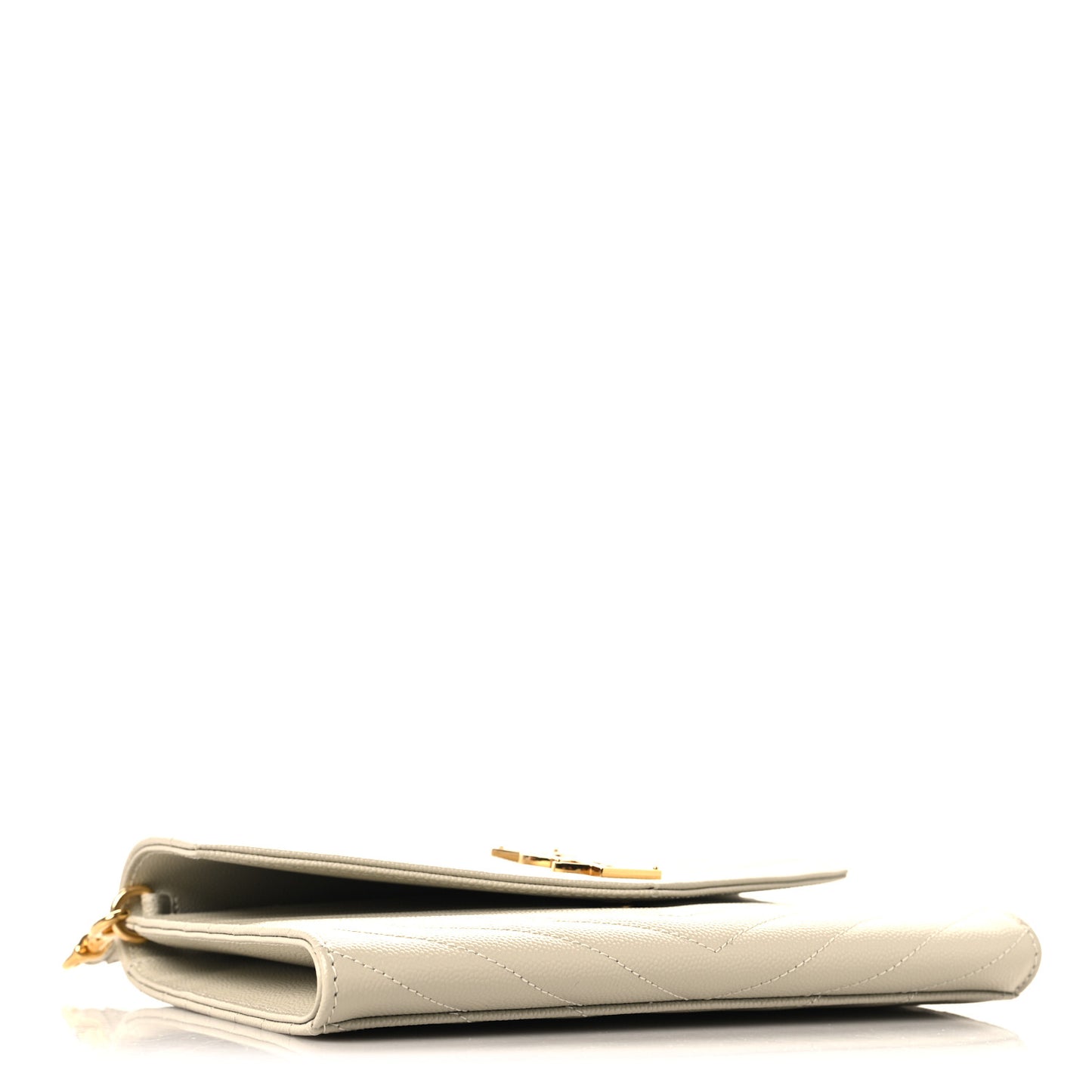 Grain De Poudre Matelasse Chevron Cassandre Envelope Chain Wallet Crema Soft