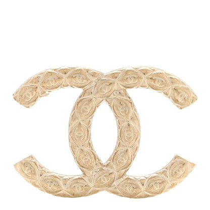 Chanel Metal CC Diamond Quilted Brooch Light Gold 1 of 5