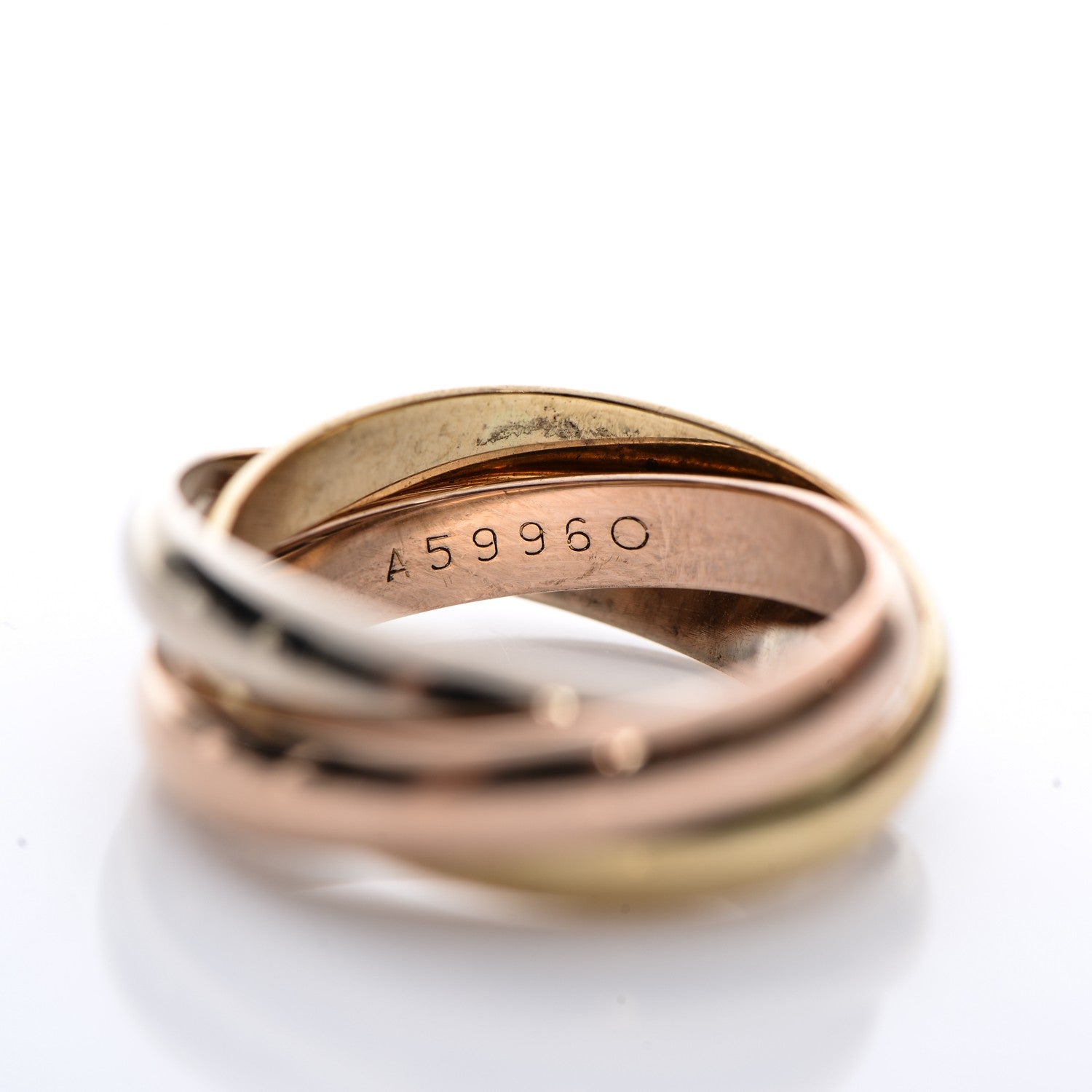 Cartier 18k Pink Yellow White Gold Les Must De Trinity Ring 56 7.50 6 of 6