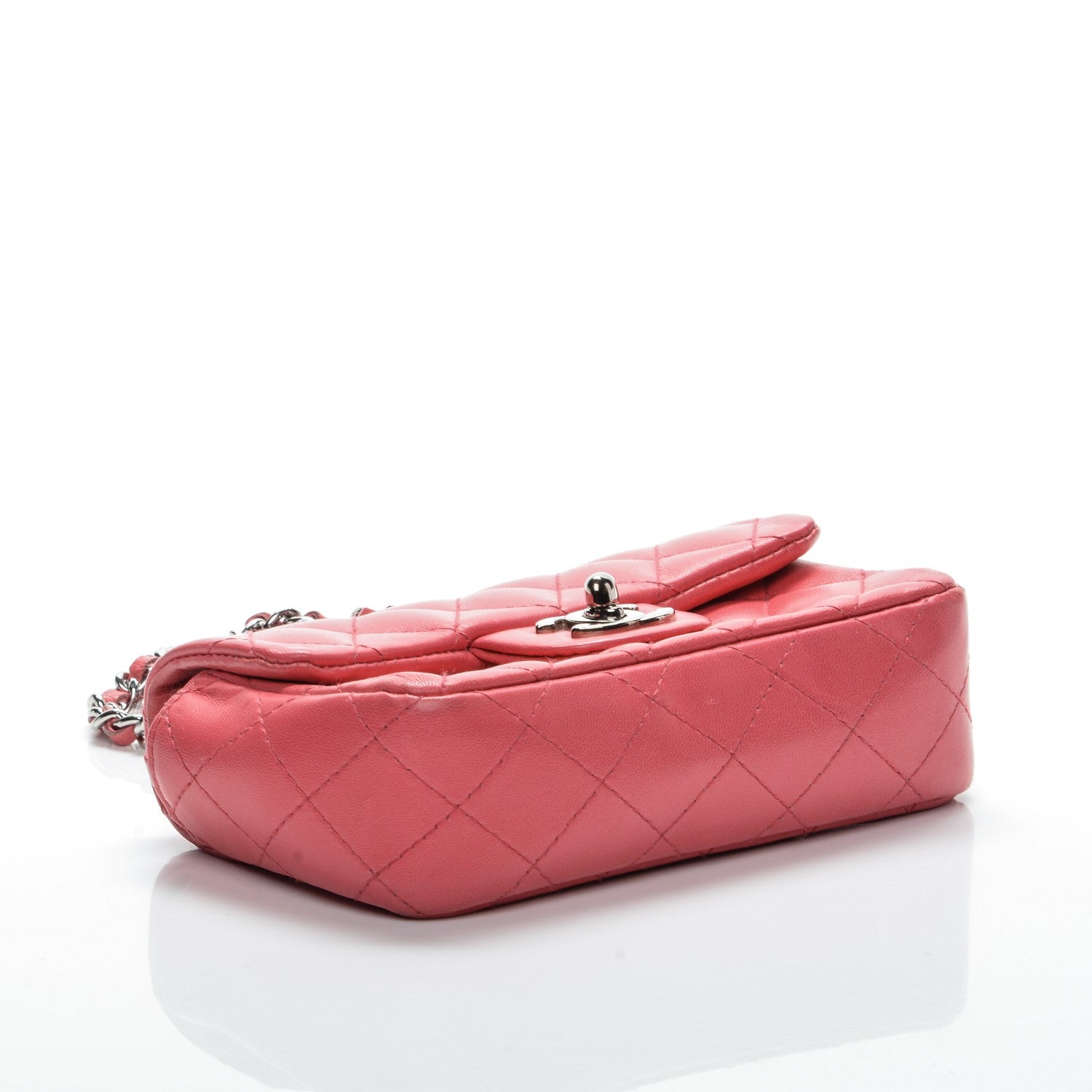 Chanel Lambskin Quilted Micro Flap Dark Pink 4 of 8