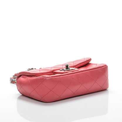 Chanel Lambskin Quilted Micro Flap Dark Pink 4 of 8
