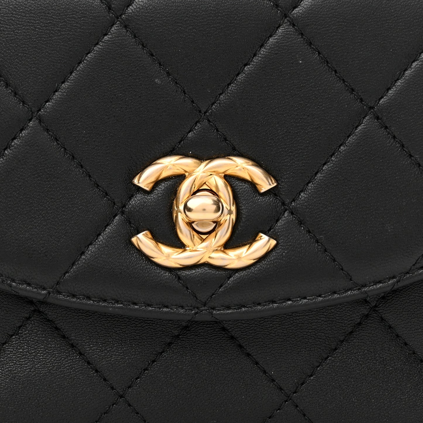 Lambskin Quilted Mini Trendy Spirit Top Handle Flap Black