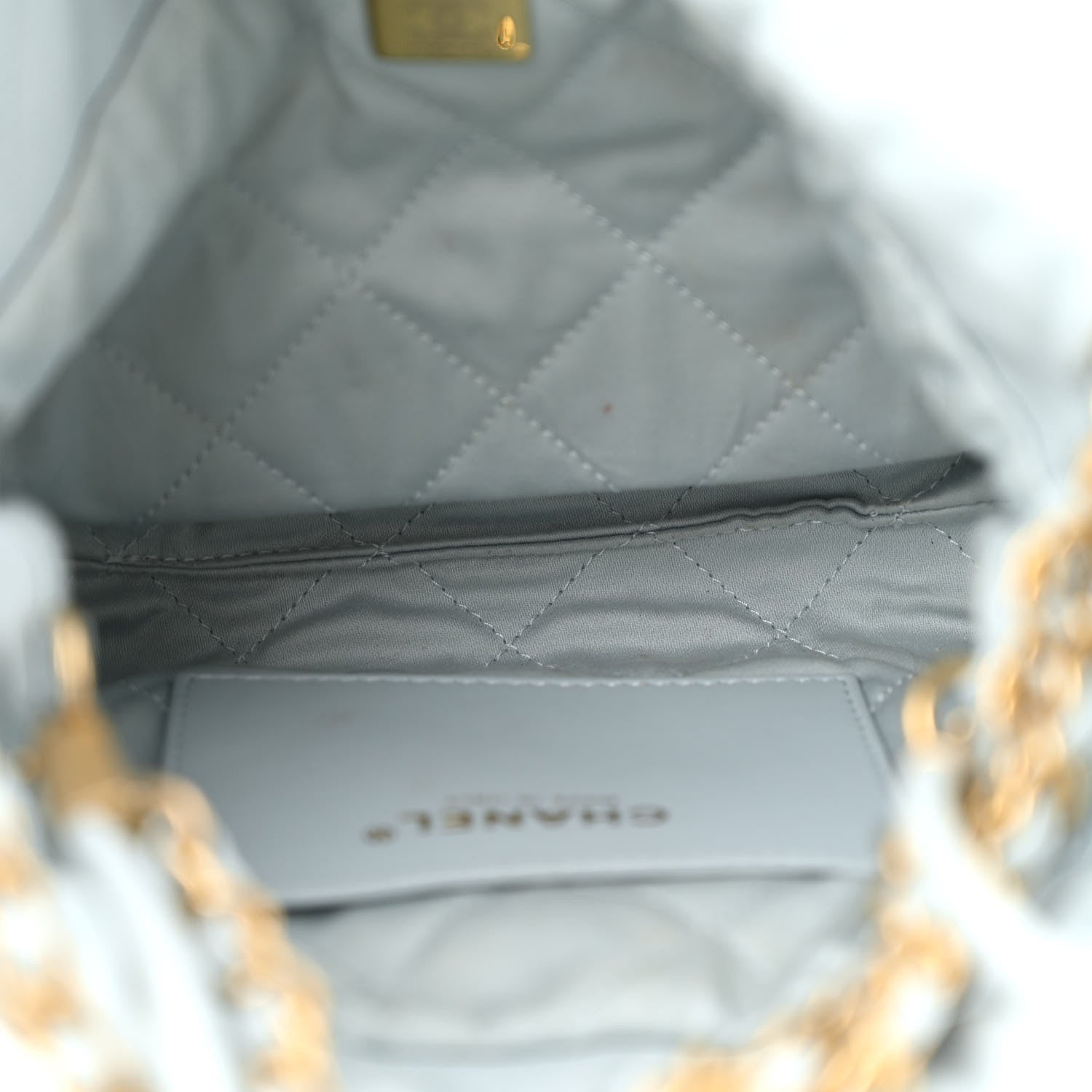 Chanel Shiny Caviar Quilted Mini Chanel 22 Light Blue 5 of 12