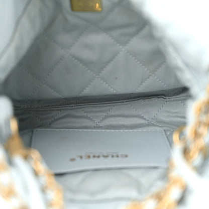 Chanel Shiny Caviar Quilted Mini Chanel 22 Light Blue 5 of 12