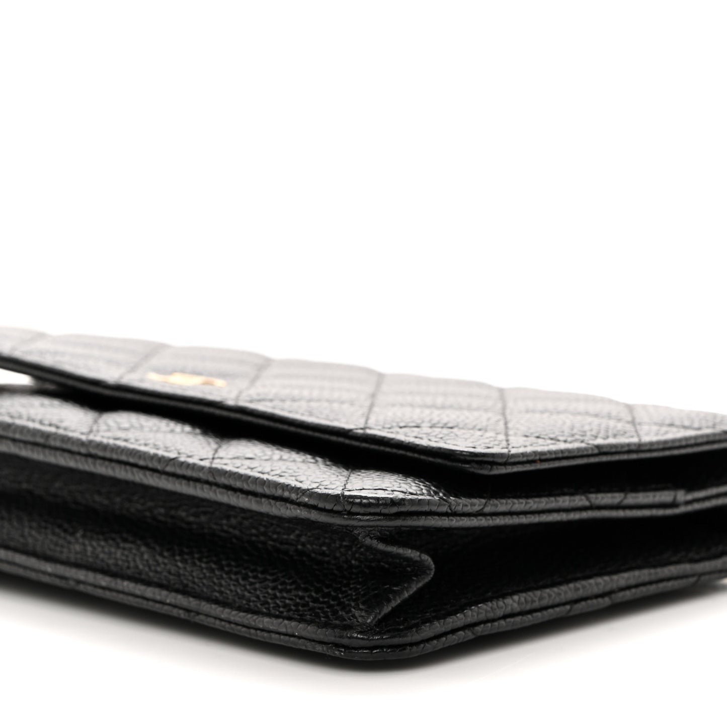 Caviar Quilted Wallet on Chain WOC Black
