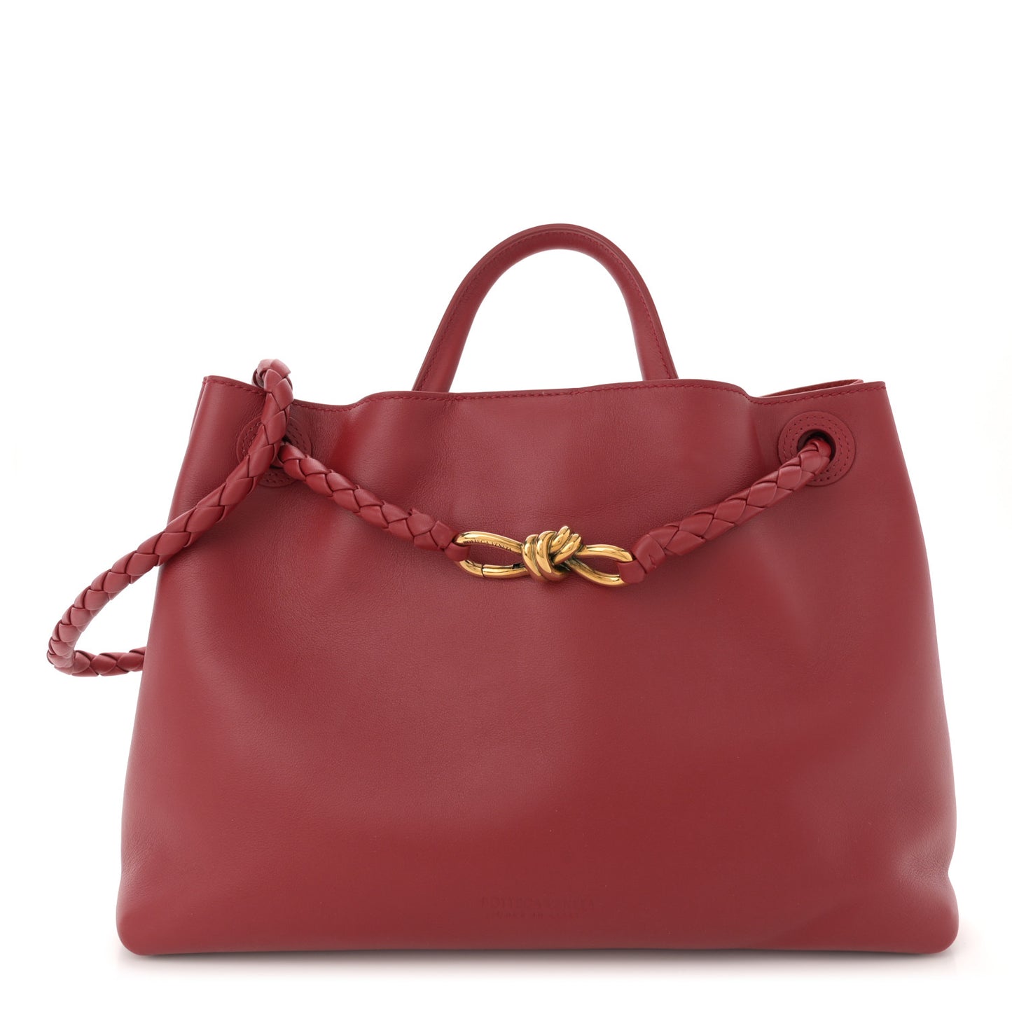 Silky Calfskin Medium Andiamo Shoulder Bag Rosewood Space