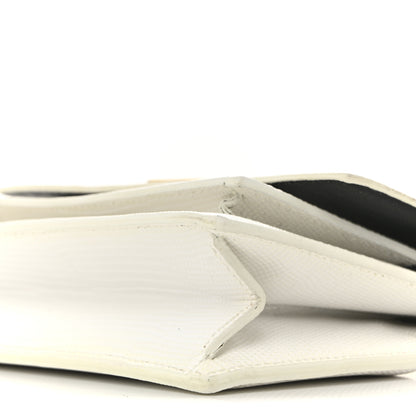 Balenciaga Patent Calfskin Lizard Embossed XS Sharp Top Handle Bag White 9 of 14