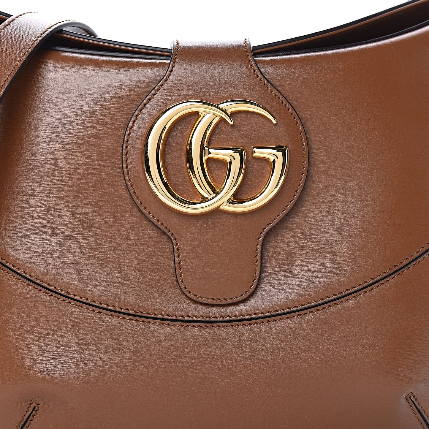 Boarded Plutone Calfskin Medium Arli Shoulder Bag Nocciola