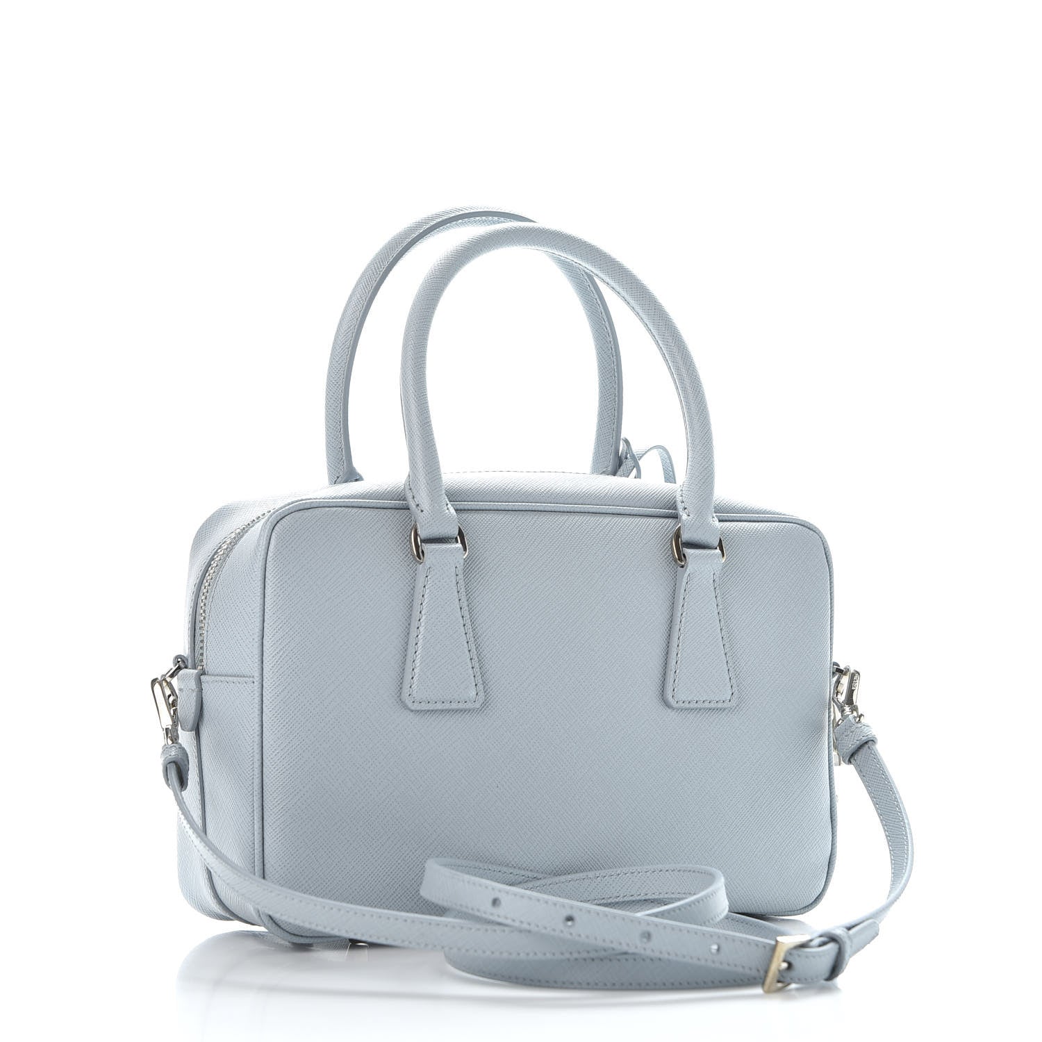Prada Saffiano Lux Bauletto Lago 2 of 9