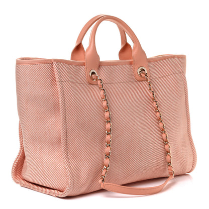 Chanel Mixed Fibers Calfskin Medium Deauville Tote Light Orange 3 of 10
